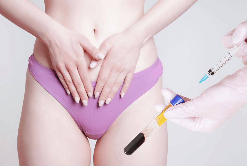 Doctor administering O-Shot for vaginal rejuvenation to improve intimate health and sensitivity